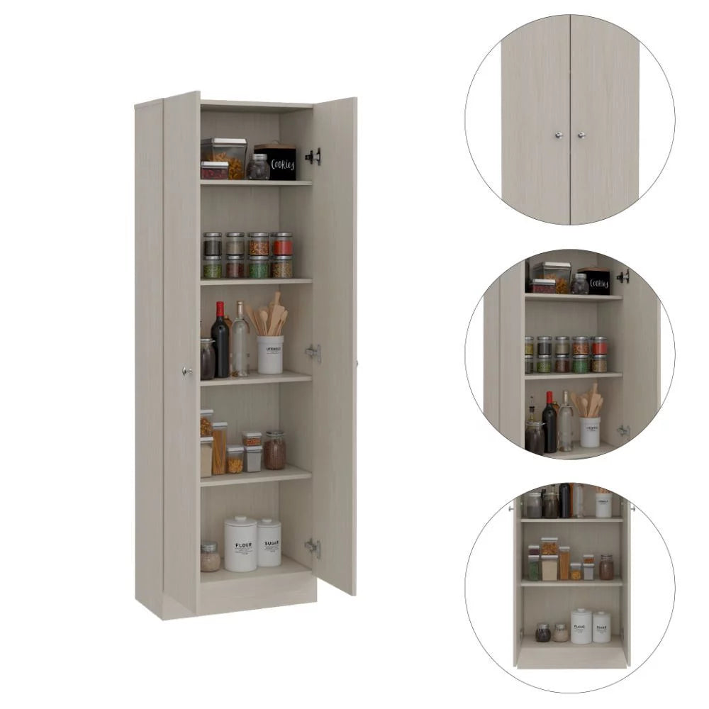White Washed Oak 2-Door Storage Cabinet W351