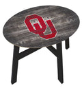 Distressed Wood Logo Side Table Y21910