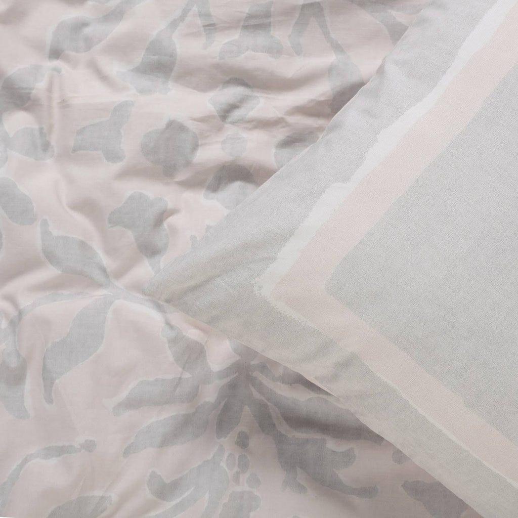 Grey and Tan Cotton Percale Reversible Duvet Cover Set - Queen X2255