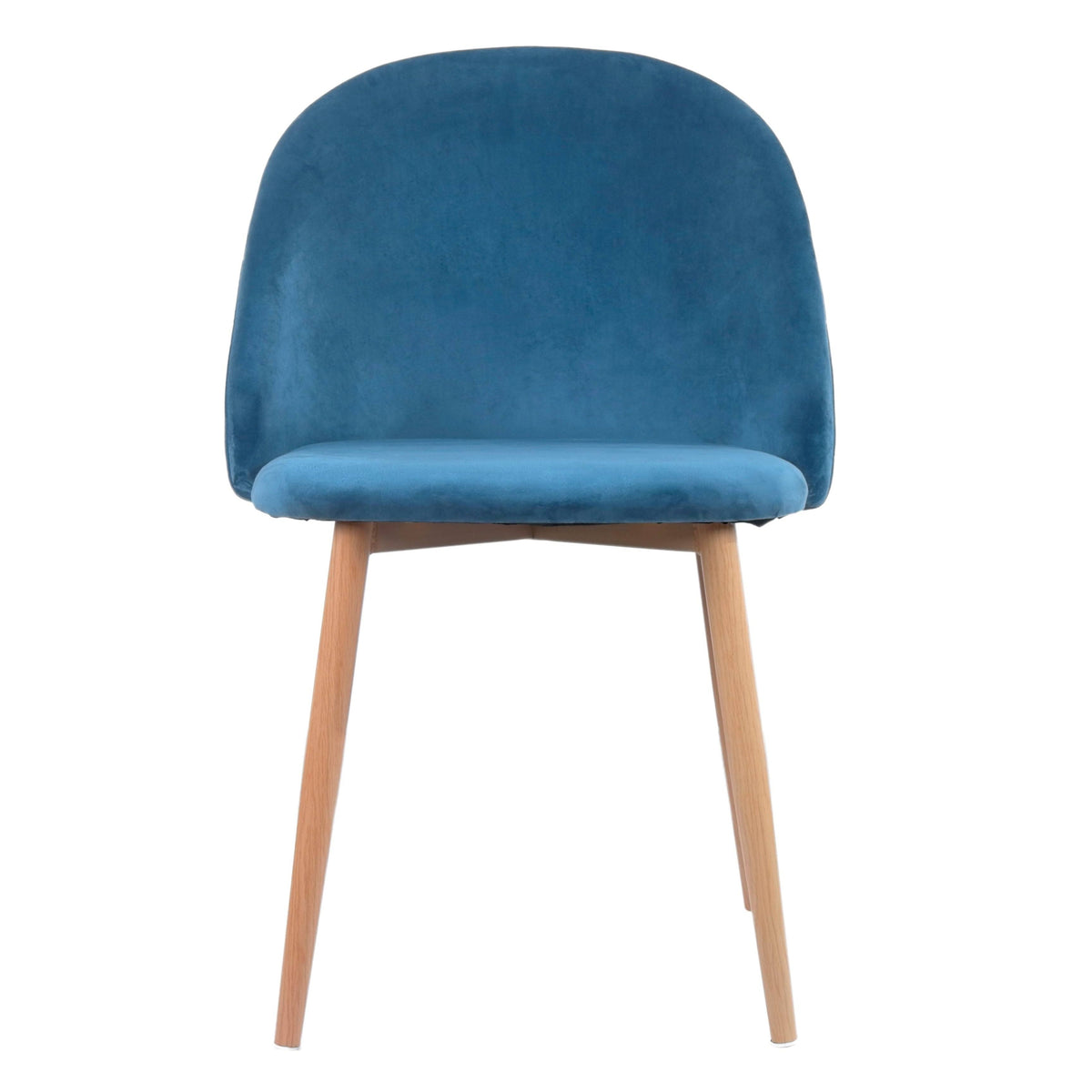 Blue Velvet and Metal Dining Chairs Set of 2 O886