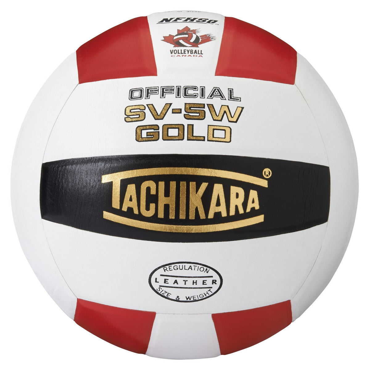 Scarlet White Black Leather Volleyball D6727