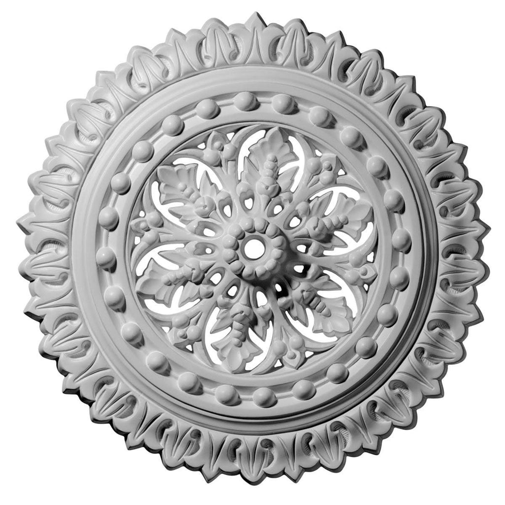 18 1/2 inchod x 7/8 inchid x 1 1/2 inchp Ceiling Medallion Hand-Painted Rich Gold R3630