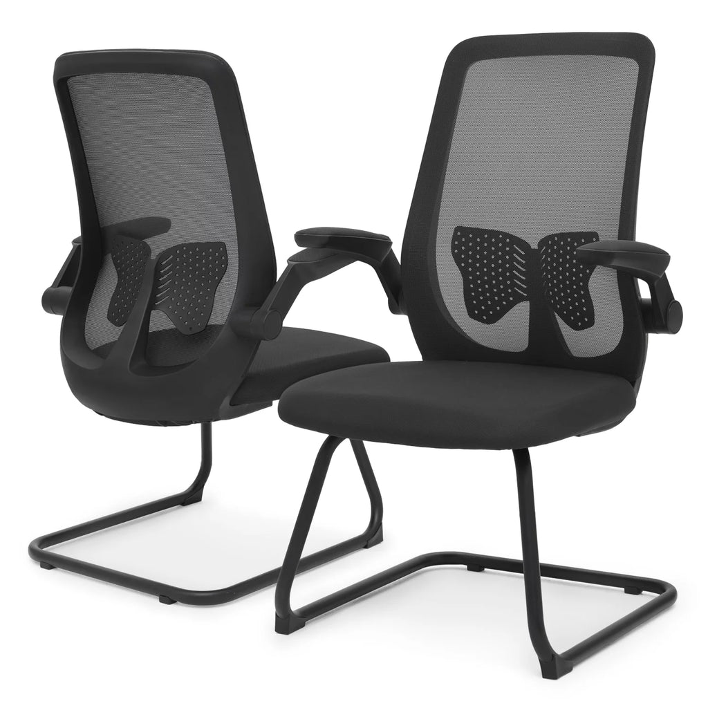 Black Set of 2 Mesh Office Chair with Lumbar Support V530987