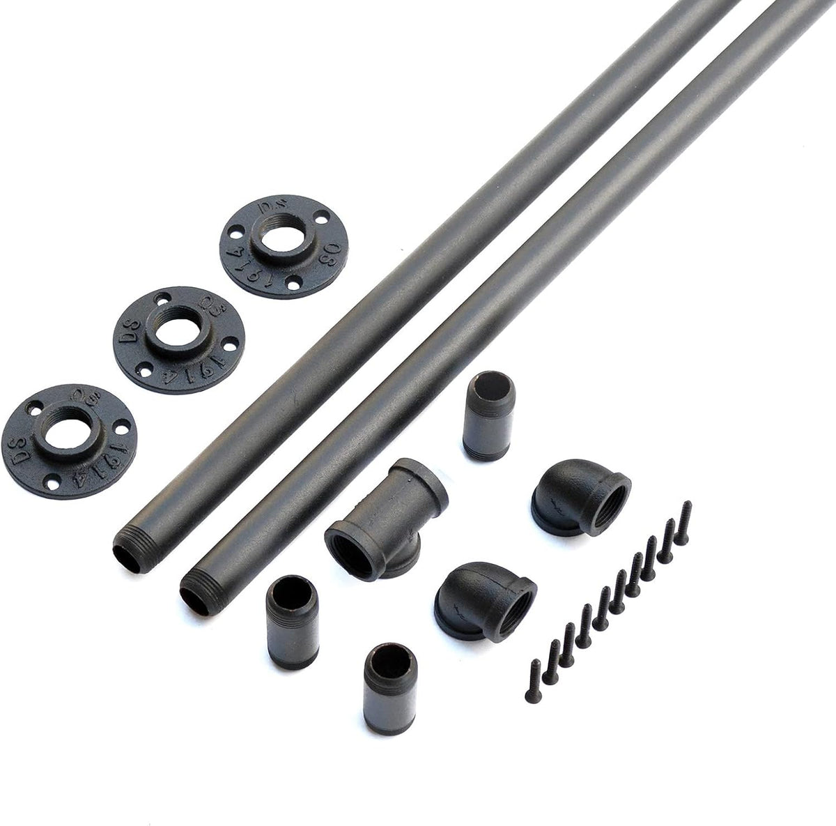 Black Industrial Wall Mount Pipe Handrail L85651