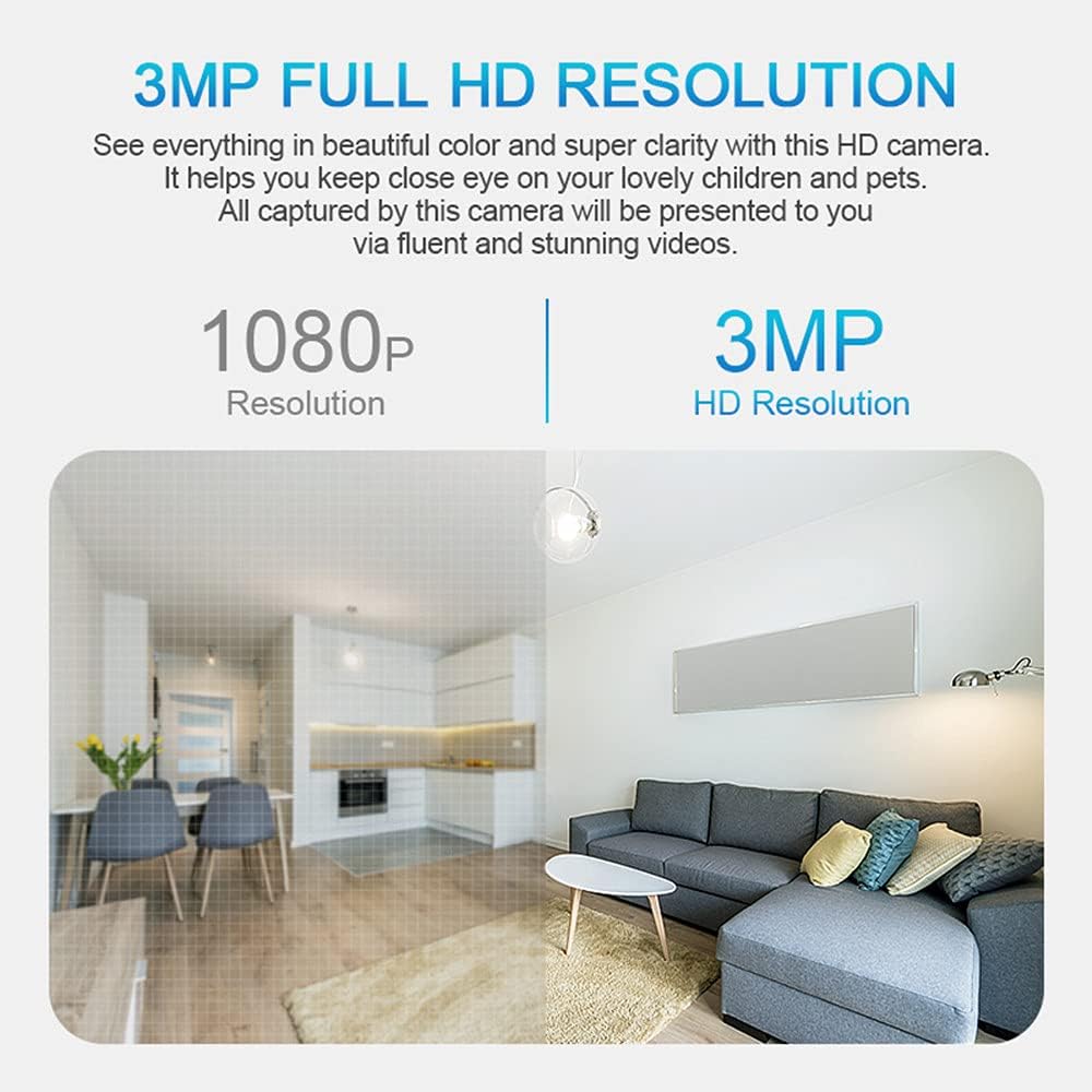 2K 3.0MP Wireless PTZ Security Camera with E27 Light Bulb Connector, Pack of 2 H198541