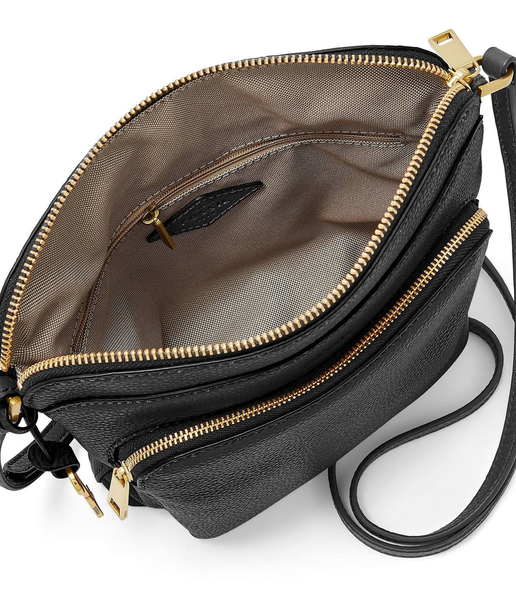 Black Leather Crossbody U360