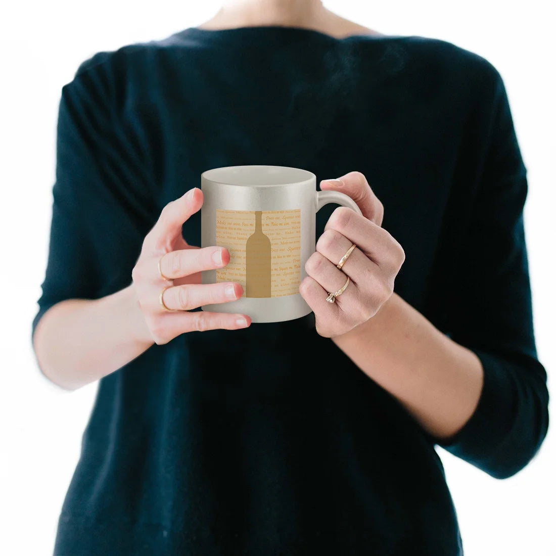 11oz Silver Coffee Mug Cup Z762