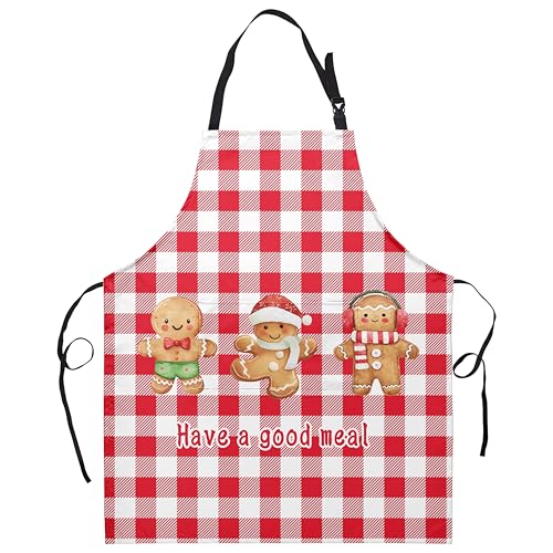 Snowman Cardinal Birds Christmas Kitchen Apron with Adjustable Strap and Two Pockets M397223