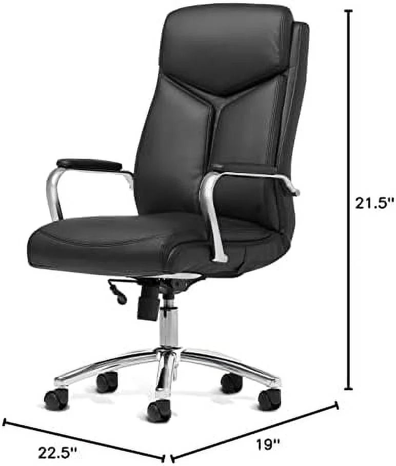 Bonded Leather Executive Rolling Swivel Chair with Chrome Metal Components C3003
