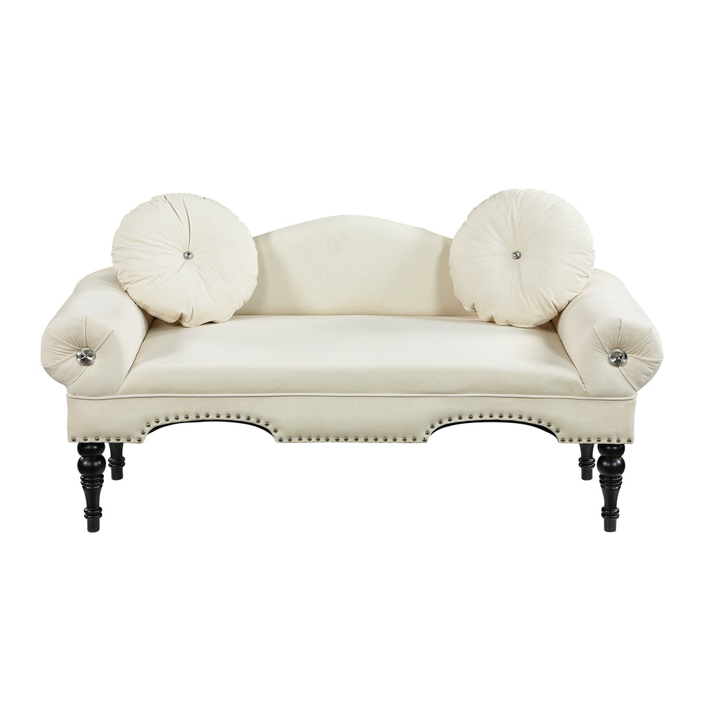 Velvet Loveseat Sofa with Nail Head Trimming and Tufted Design P91792