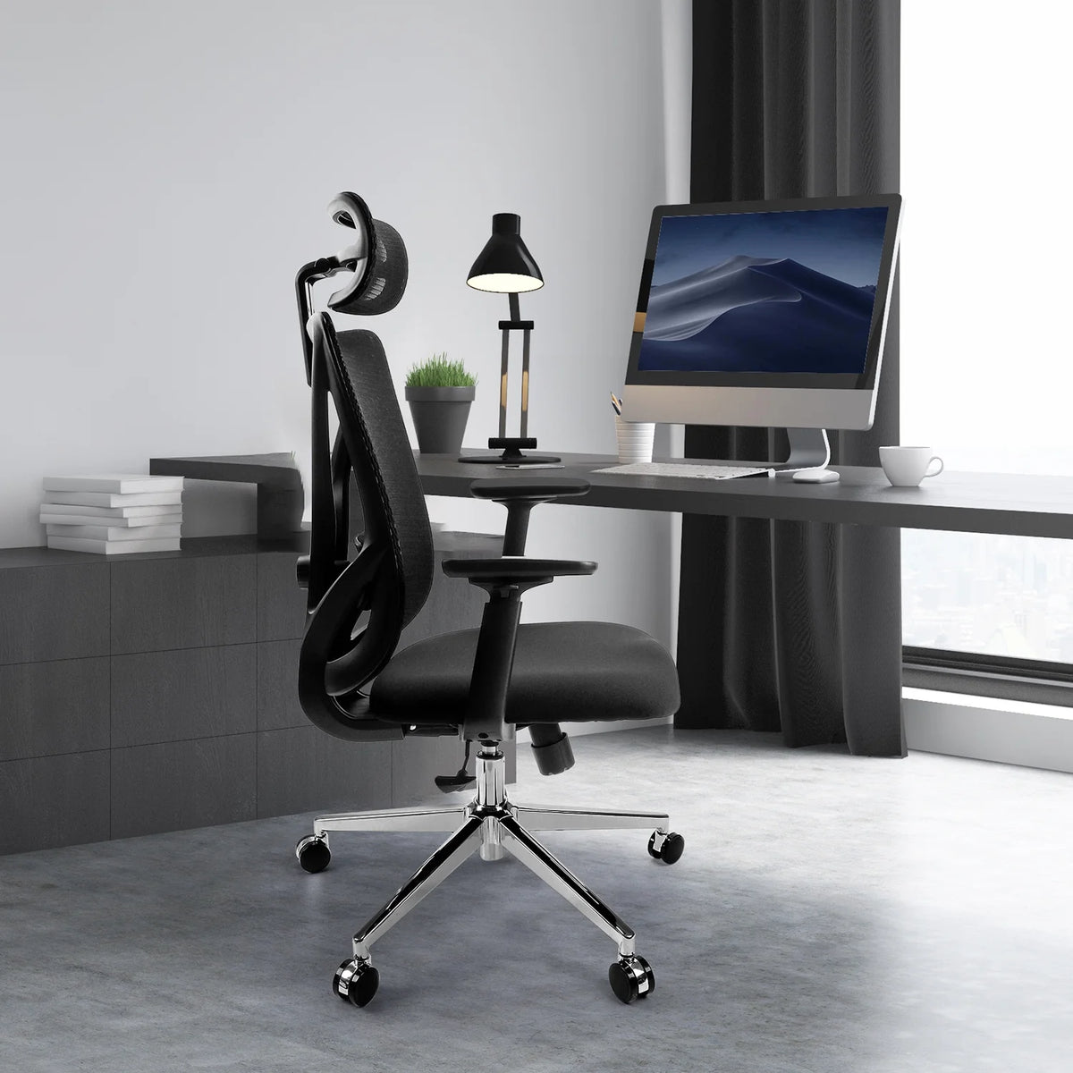 Black Ergonomic High Back Office Chair with Lumbar Support U177965