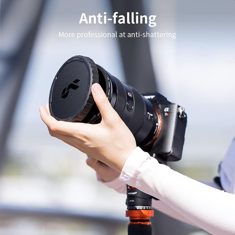 77mm Variable ND Lens Filter & Filter Cap Kit (2 Pcs) Adjustable Neutral Density ND2-ND32 with TPU Filter Cap O8077