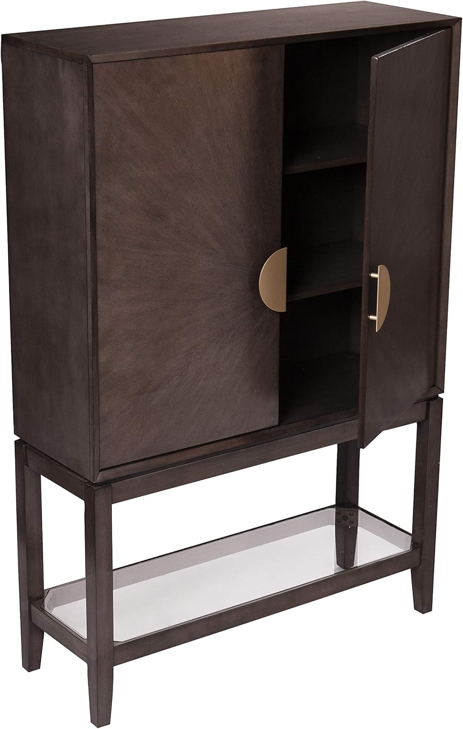 Gray Storage Hutch Bar Cabinet V637