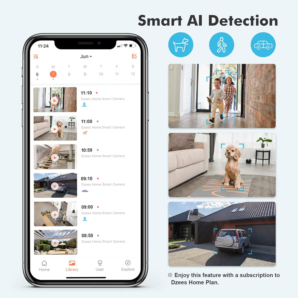 Wireless Outdoor Security Camera with Spotlight, Rechargeable Battery, AI Motion Detection, 2-Way Talk, Color Night Vision, IP66 WiFi Camera M167077