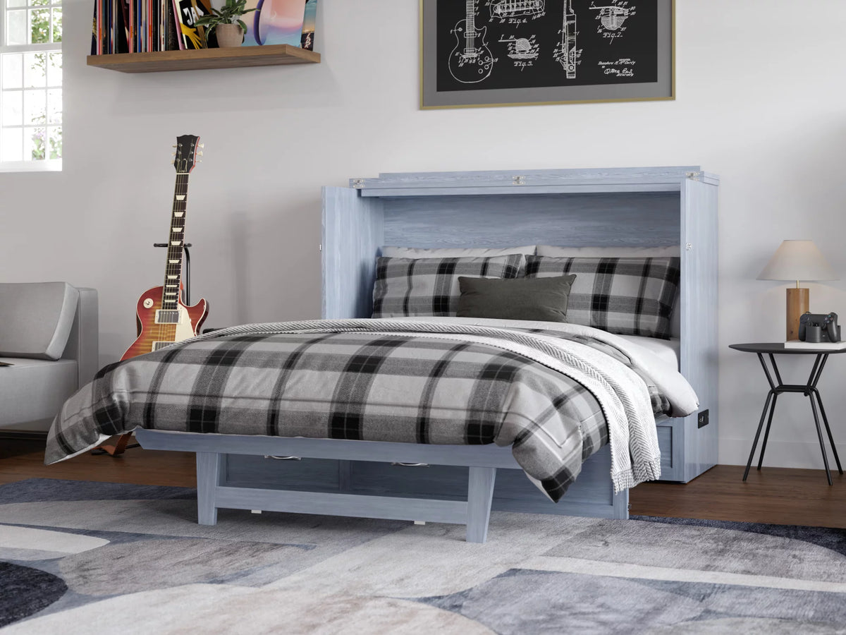 Solid Wood Murphy Bed Chest with Mattress R29068
