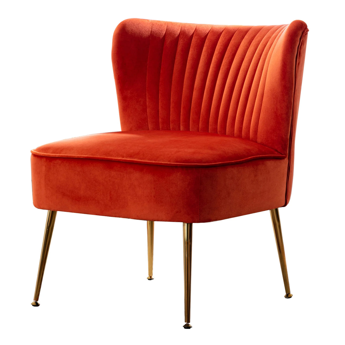 Orange Tufted Velvet Accent Chair R445783