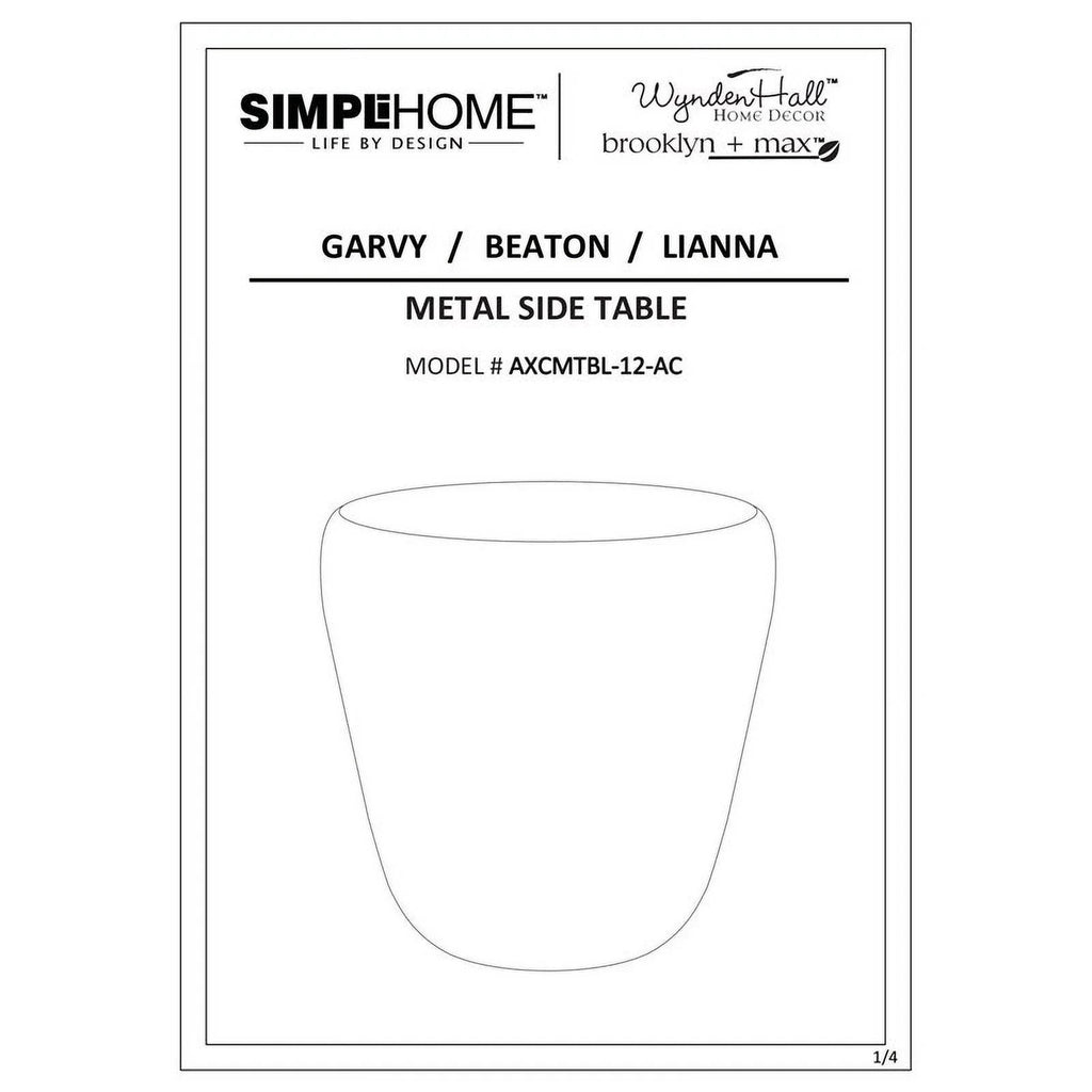 2-Piece Metal Accent Side Table Set I735