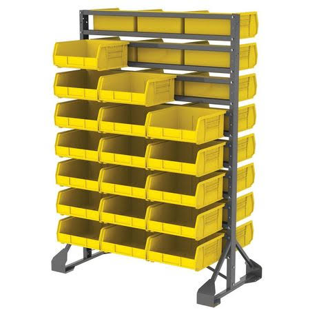 Gray Bin Rail Floor Rack T6606