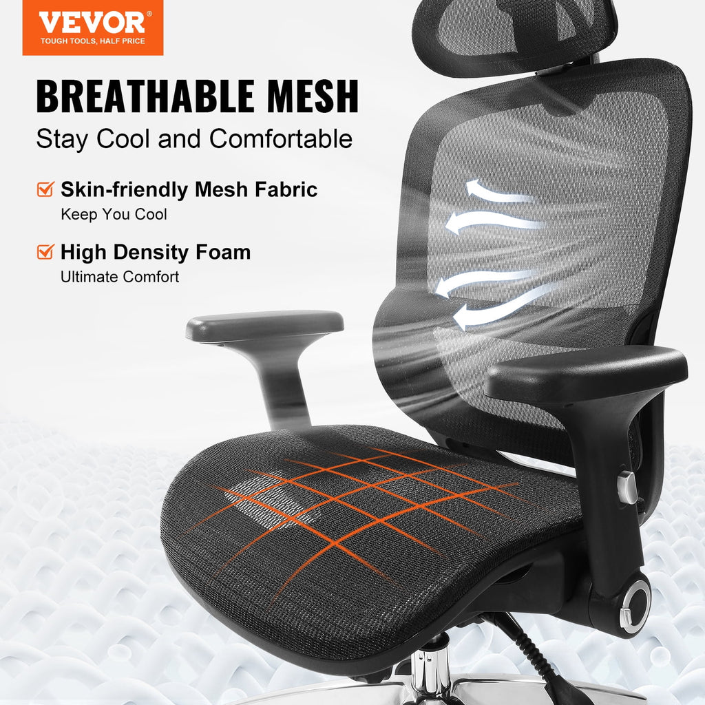 Ergonomic Mesh Office Chair with Lumbar and Head Support S510