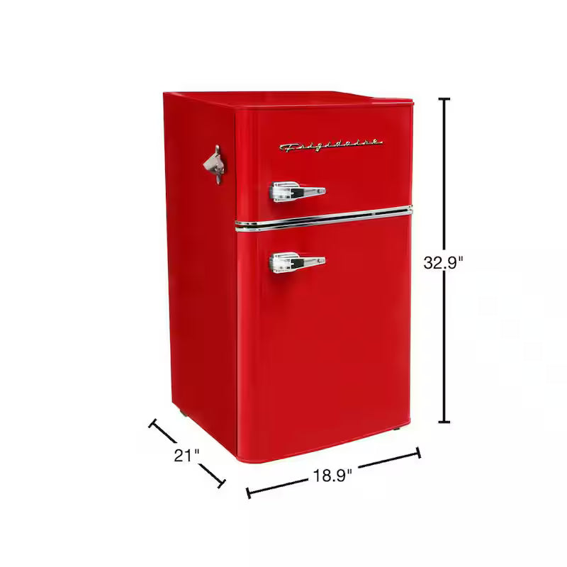 3.2 cu. ft. 2 Door Retro Mini Fridge in Red X312445