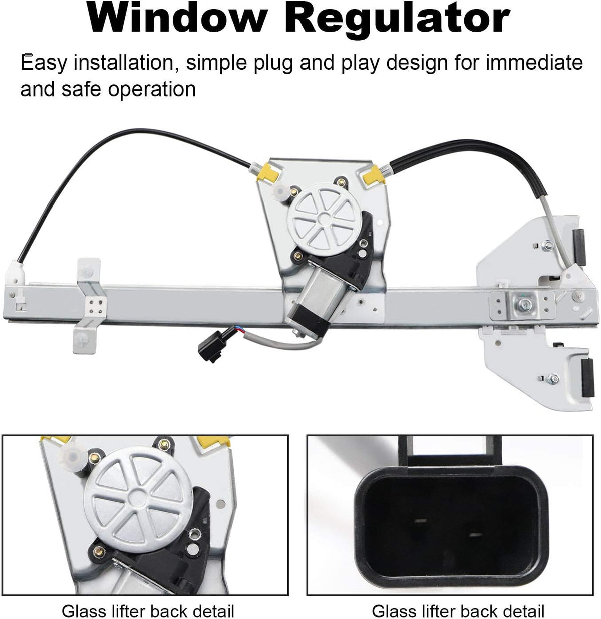 Rear Driver Left Side Power Window Regulator with Motor Pack of 2 U265